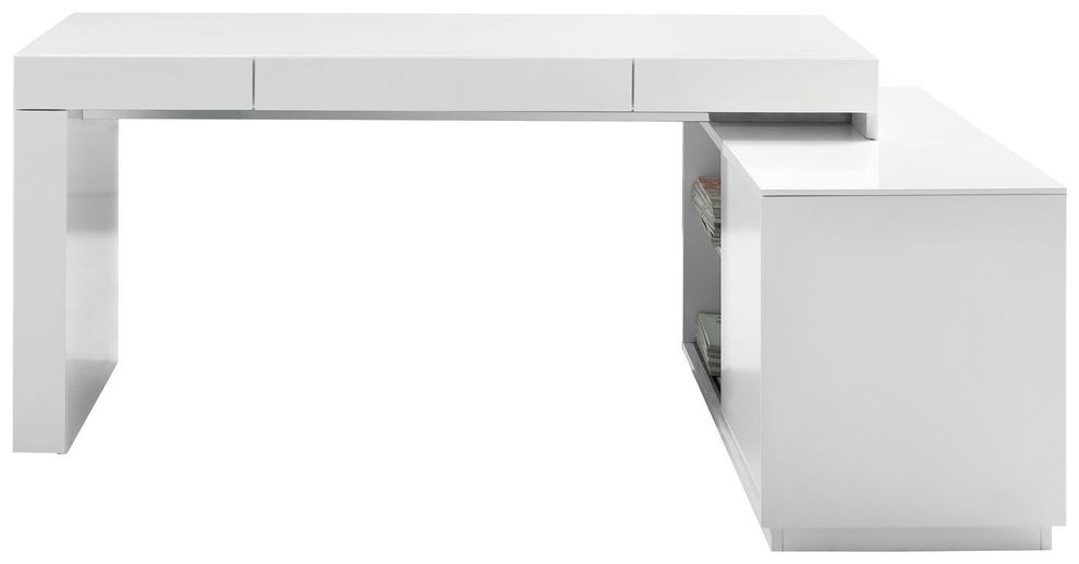 White high gloss corner office desk by J&M
