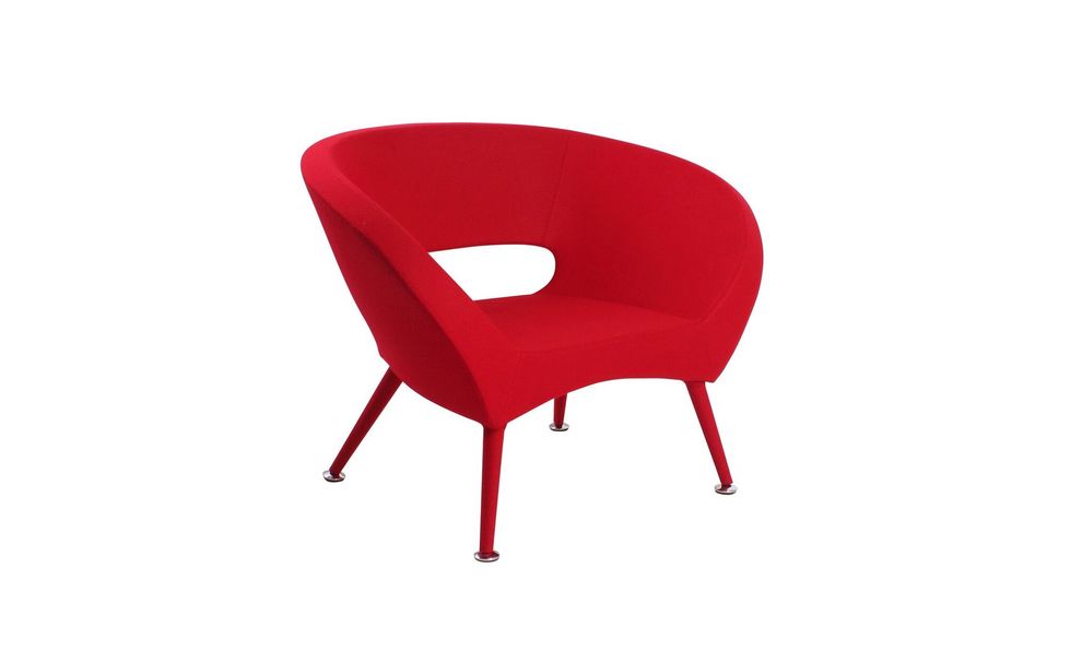 Lounge style cashmere red fabric chair by J&M