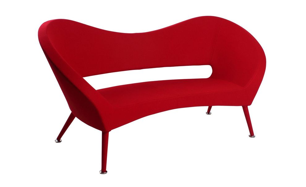 Lounge style red cashmere fabric loveseat by J&M
