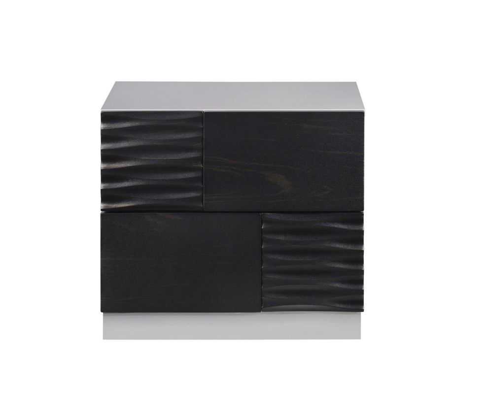 Black/gray glossy contemporary stylish nightstand by J&M