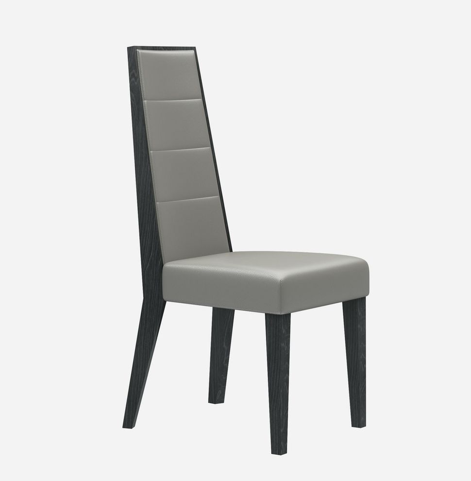 Gray laquer modern dining chair by J&M