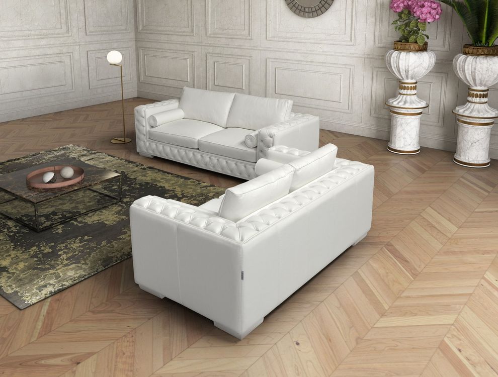 Italian white leather 2pcs sofa set by J&M