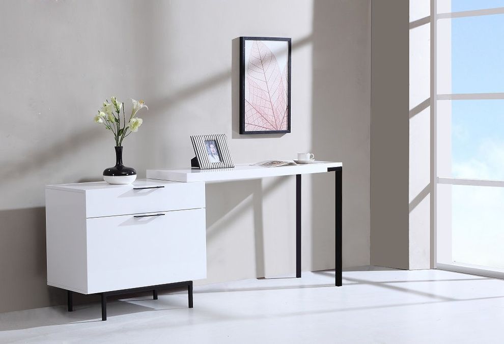 Modern white high-gloss office desk by J&M