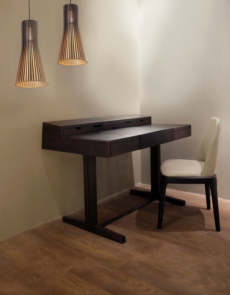 Dark oak finish modern desk by J&M