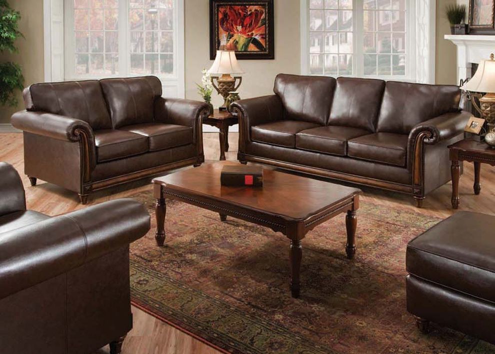 San diego coffee leather sofa by Whiteline 