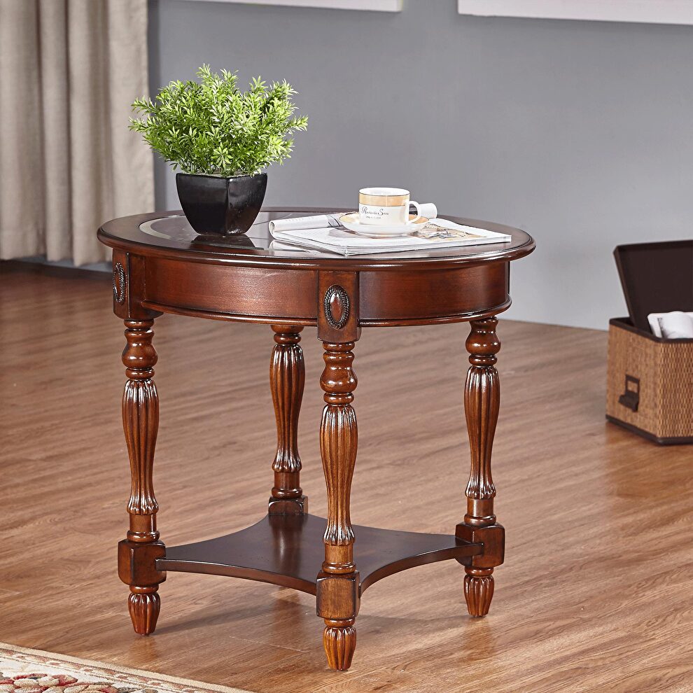 American luxury solid wood end table by La Spezia