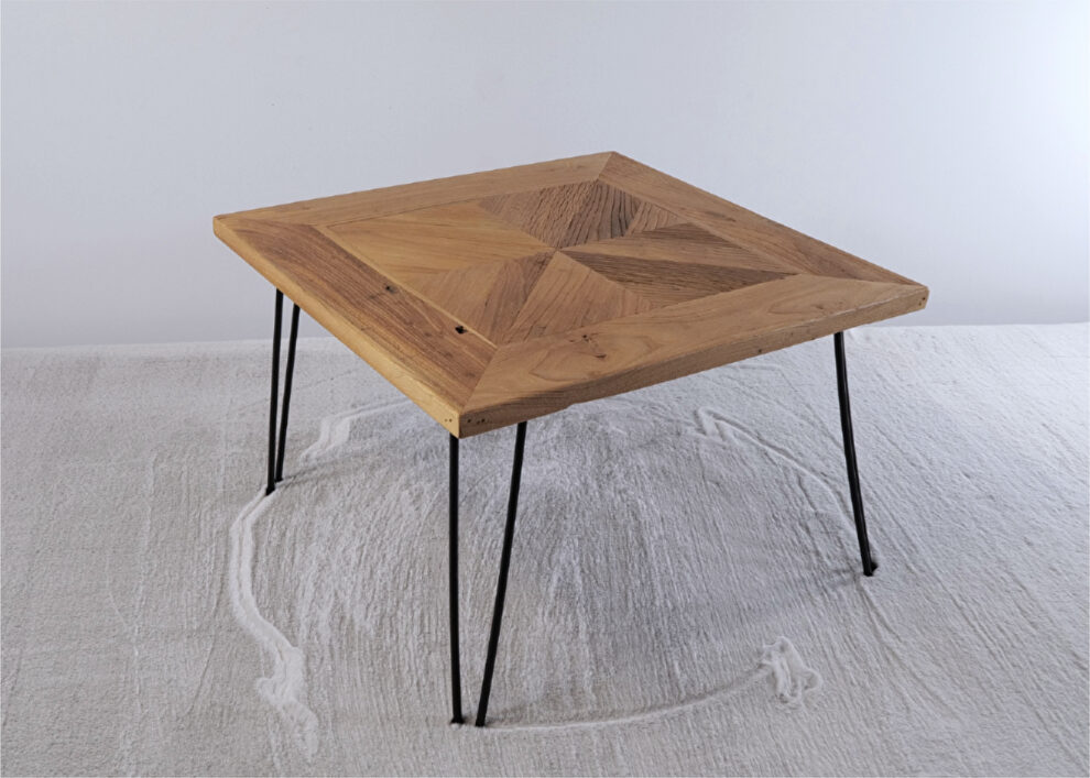 Diversity verona natural finish wood end table by La Spezia