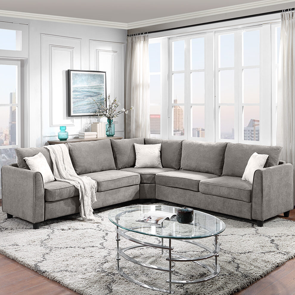 Gray shelter big sectional sofa by La Spezia