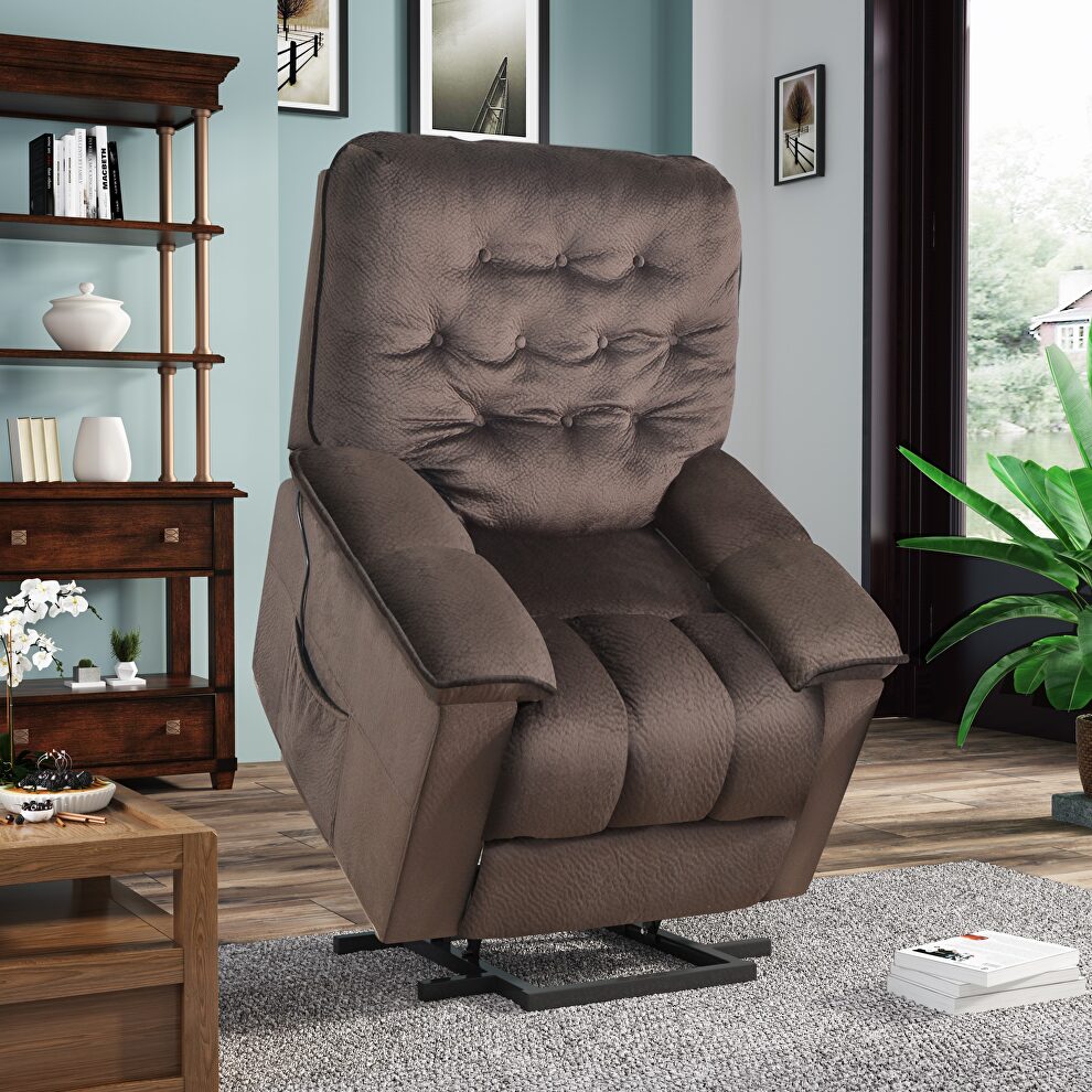 Power lift chair soft fabric upholstery recliner living room sofa chair with remote control by La Spezia