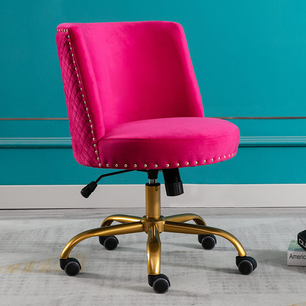 Fuchsia velvet home office swivel desk chair by La Spezia