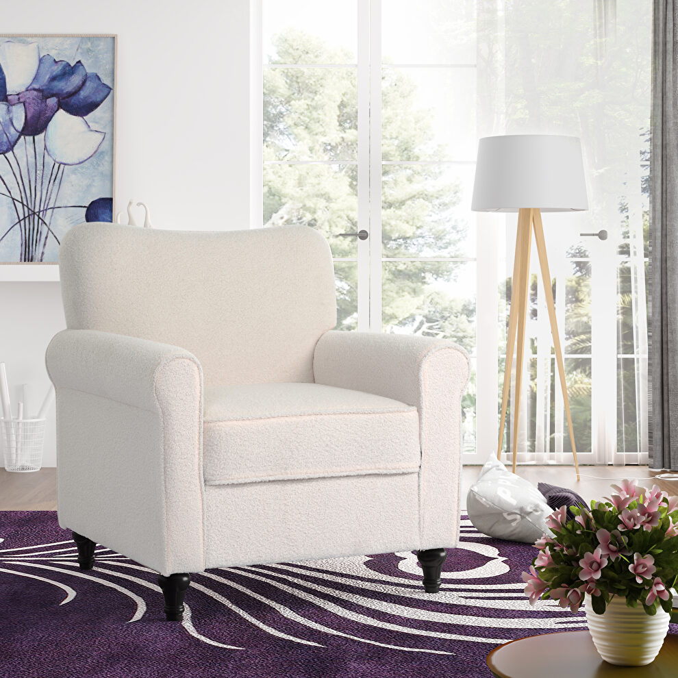 Ustyle accent beige upholstered armchair by La Spezia