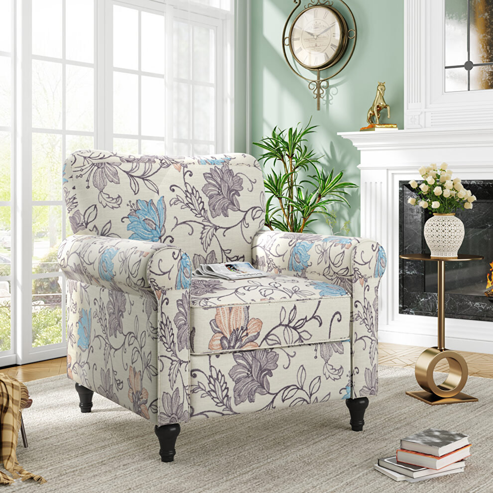 Ustyle accent flower upholstered armchair by La Spezia