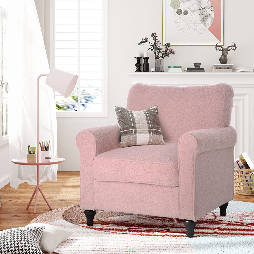 Ustyle accent pink upholstered armchair by La Spezia