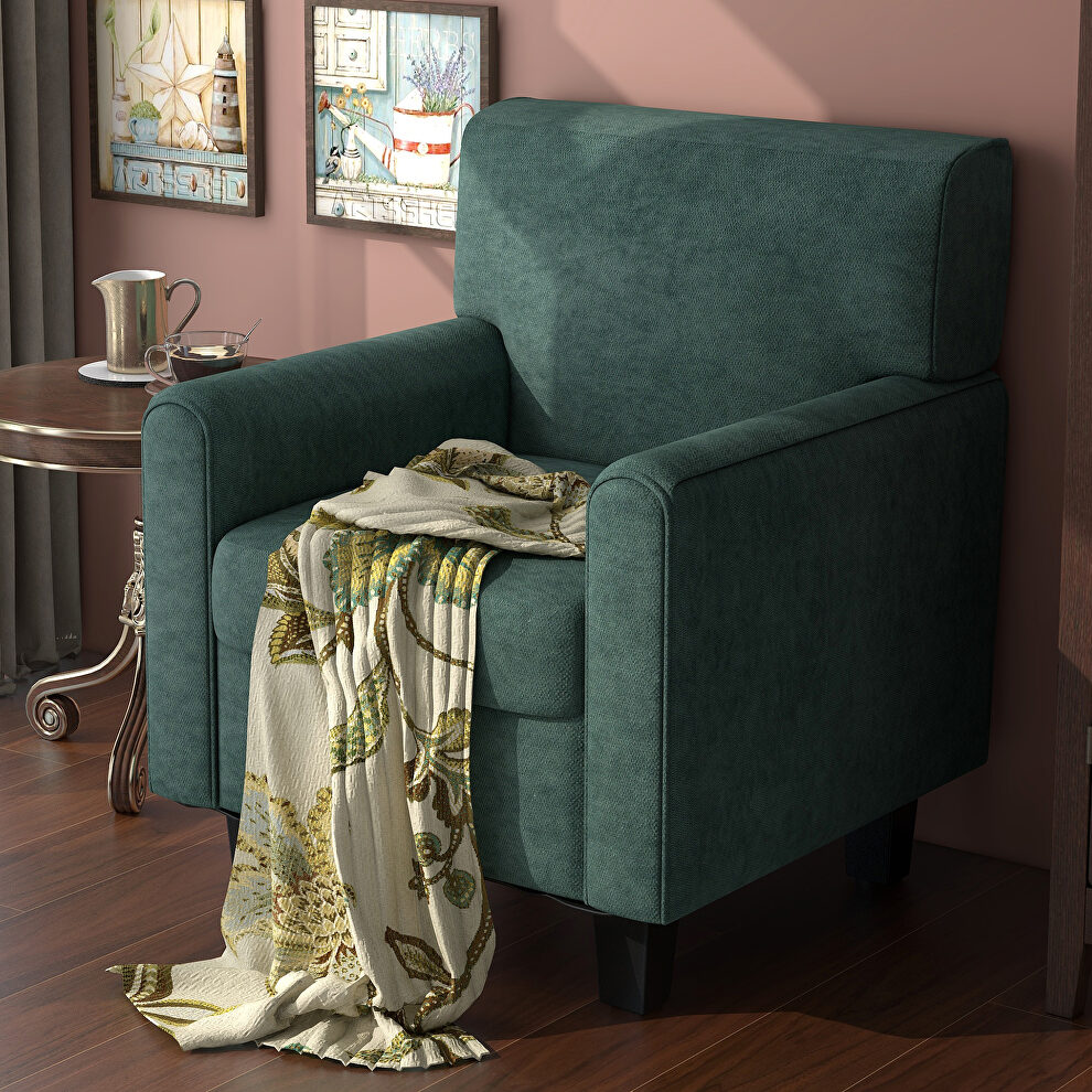 Ustyle green linen upholstery accent armchair by La Spezia