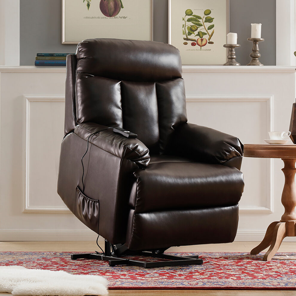 Lift chair and power brown pu leather living room heavy duty reclining mechanism by La Spezia