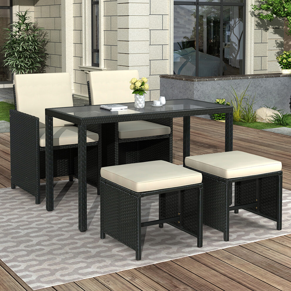 5-piece rattan outdoor patio furniture set by La Spezia