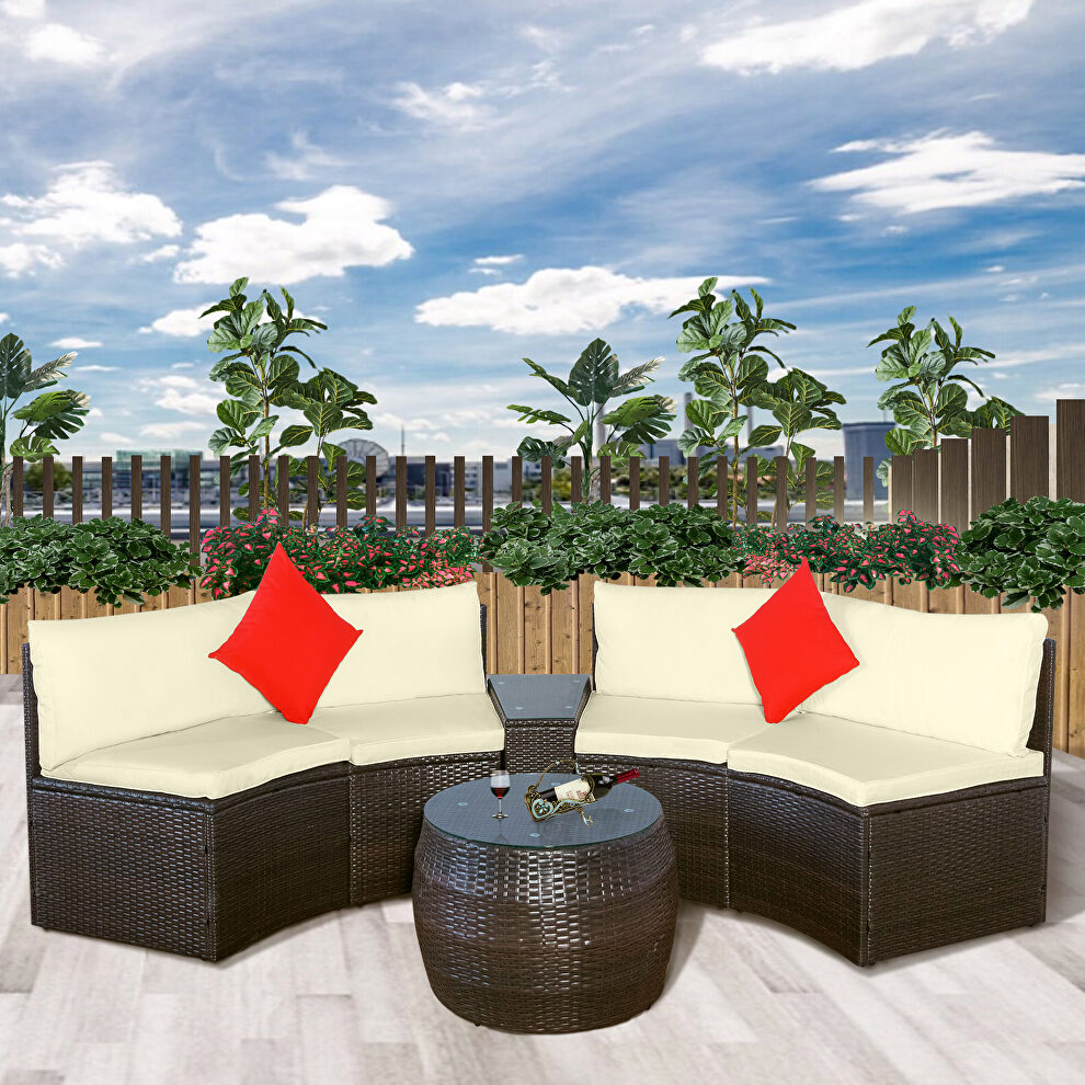 4-piece patio furniture sets, sectional furniture wicker sofa set by La Spezia