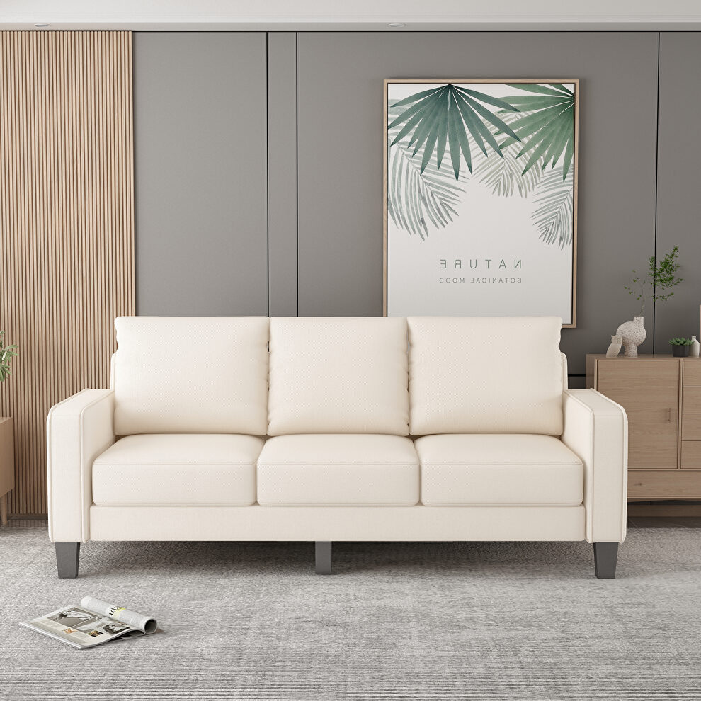 Modern living room furniture sofa in beige fabric by La Spezia