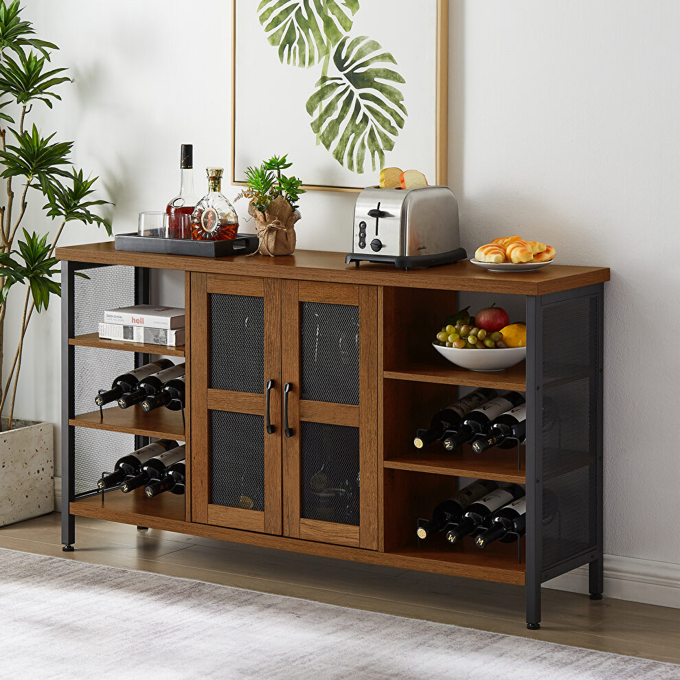 Rustic wood wine cabinet with storage multifunctional floors by La Spezia