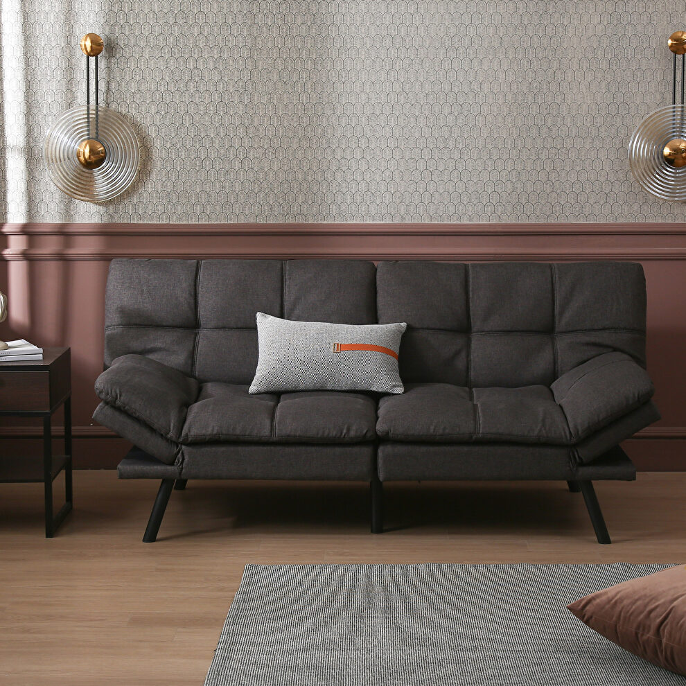 Dark gray fabric convertible memory foam modern folding sleeper sofa by La Spezia