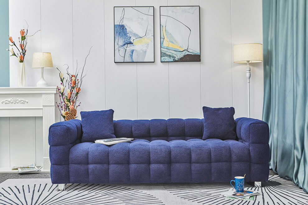 Blue fleece fabric comfortable sofa by La Spezia
