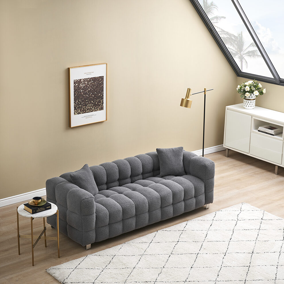 Gray grain fabric fleece comfortable sofa by La Spezia