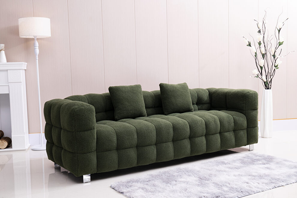 Green fleece fabric comfortable sofa by La Spezia