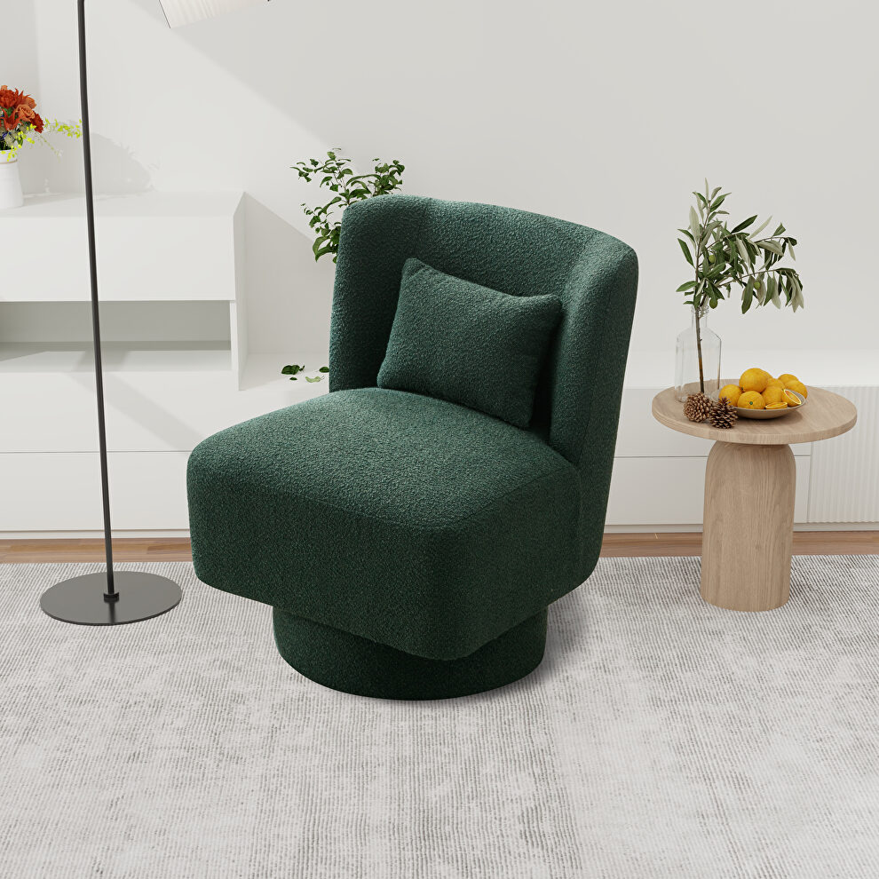 Green boucle swivel accent chair by La Spezia