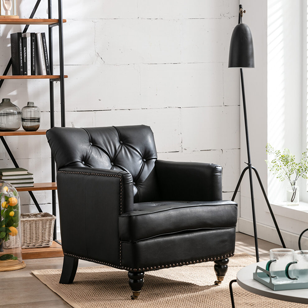 Hengming modern style black pu leather tub chair by La Spezia