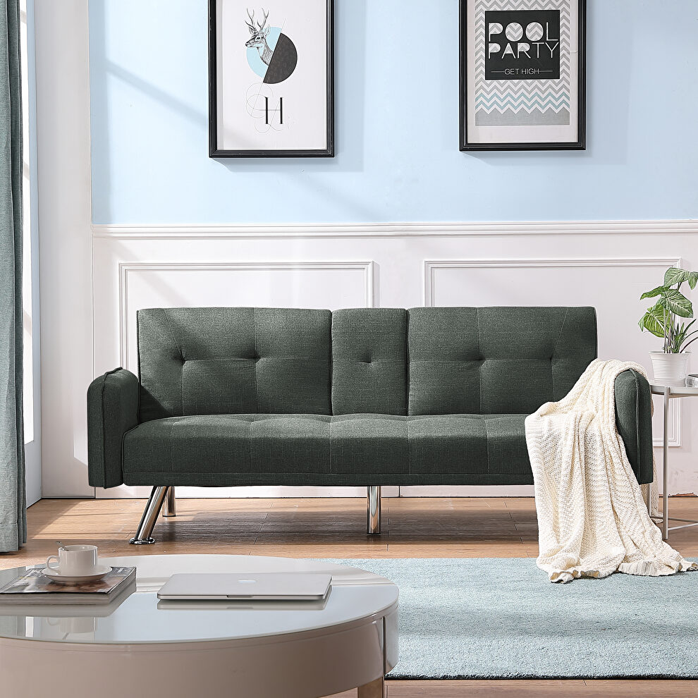 Sleeper sofa dark gray fabric by La Spezia
