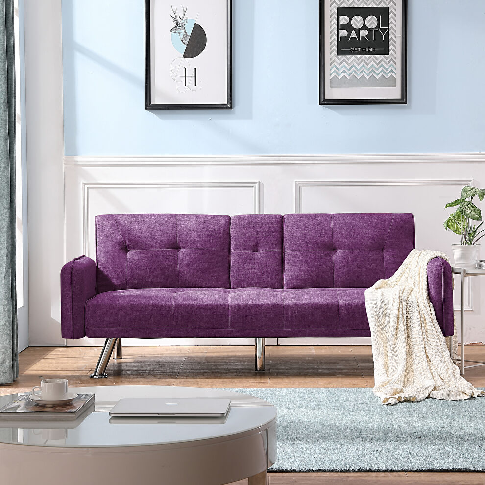 Sleeper sofa purple fabric by La Spezia