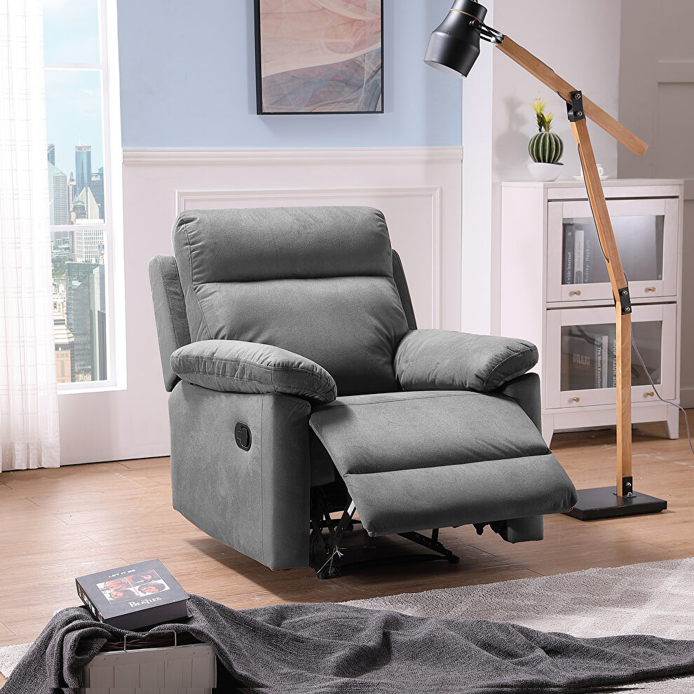 Dark gray fabric relax lounge manual recliner by La Spezia