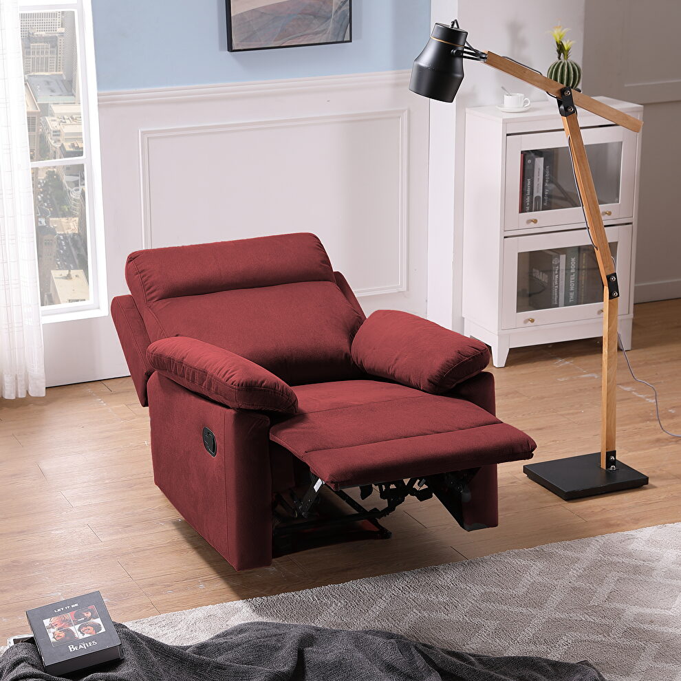 Red fabric relax lounge manual recliner by La Spezia