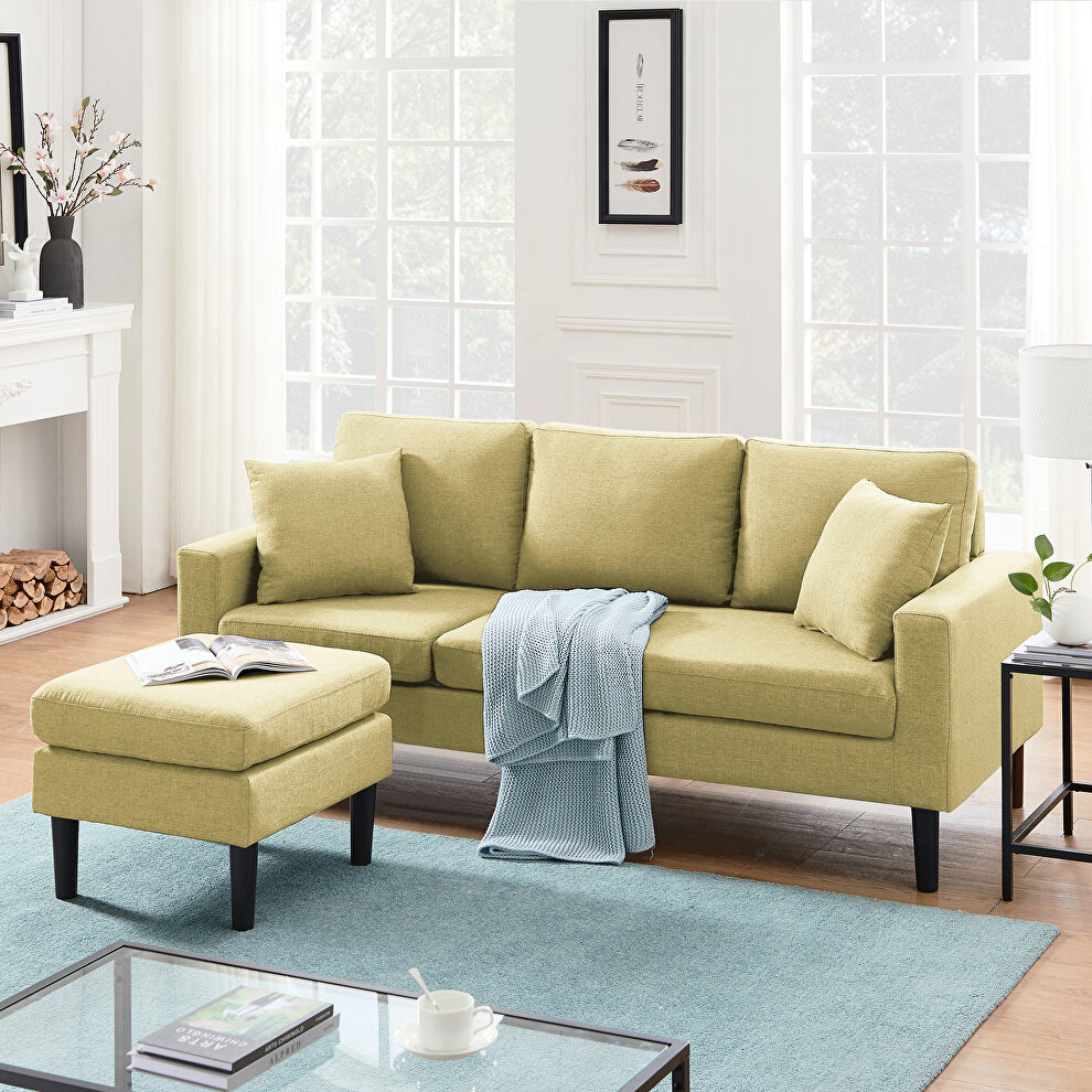 Yellow fabric sectional sofa left hand facing by La Spezia