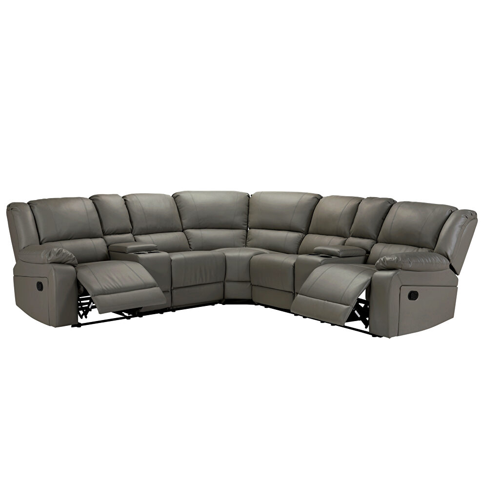 Motion sofa gray pu upholstery by La Spezia