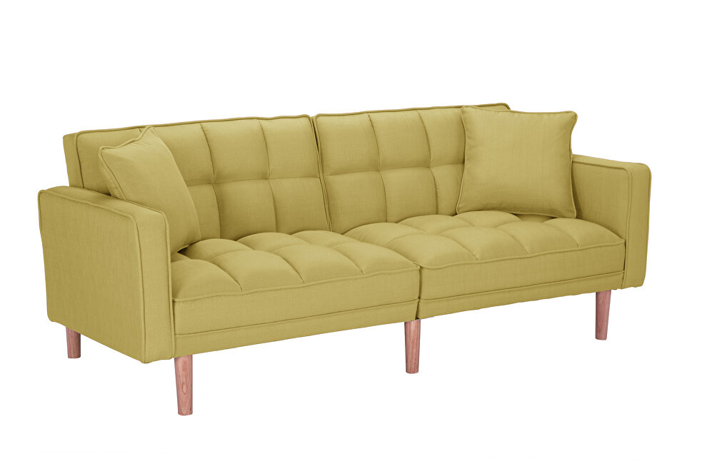 Futon sofa bed sleeper yellow linen fabric by La Spezia