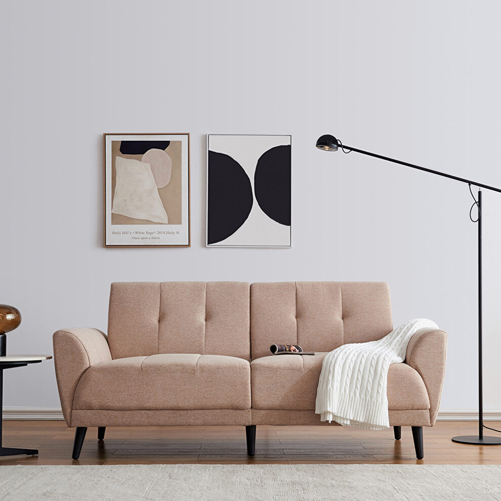 Modern beige polyester fabric sofa by La Spezia