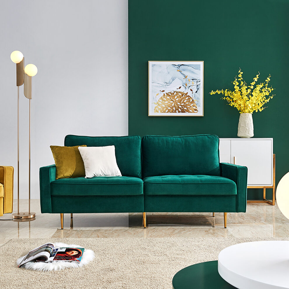 Modern emerald velvet fabric sofa by La Spezia