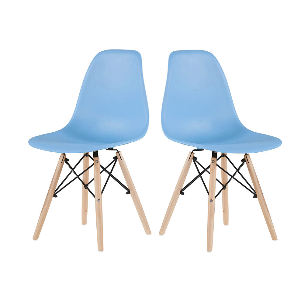 Light blue simple fashion leisure plastic chair (set of 2) by La Spezia