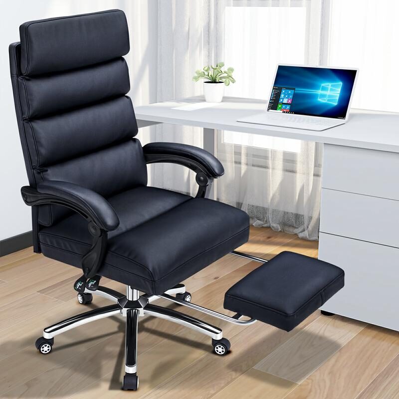 Black high quality pu leather high back adjustable desk chair by La Spezia