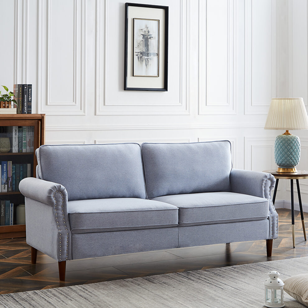 3p-seater light gray linen sofa by La Spezia
