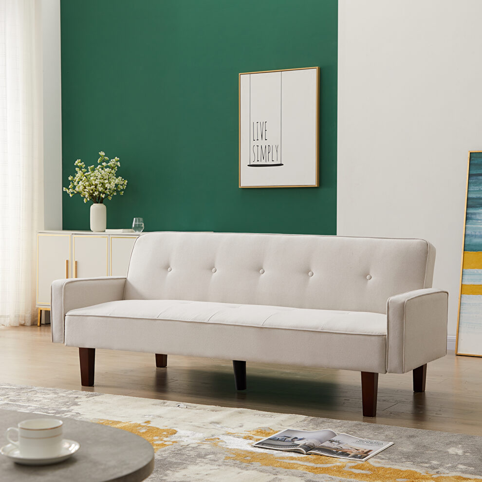 White linen upholstery sofa bed by La Spezia