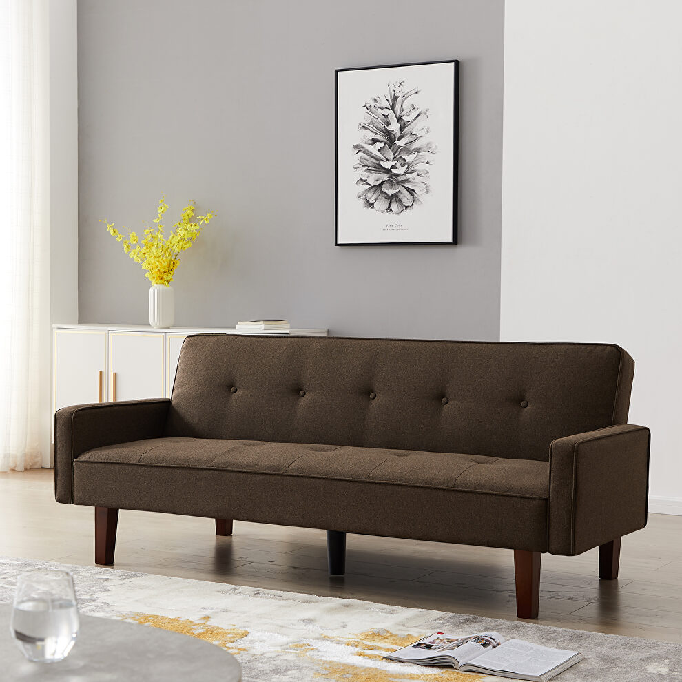 Brown linen upholstery sofa bed by La Spezia
