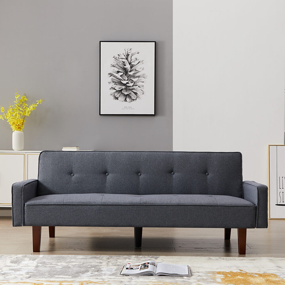 Dark gray linen upholstery sofa bed by La Spezia