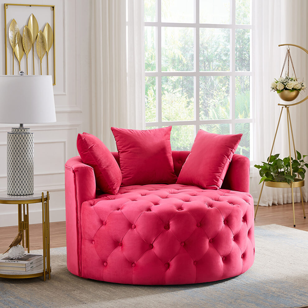 Rose red leisure single round chair by La Spezia