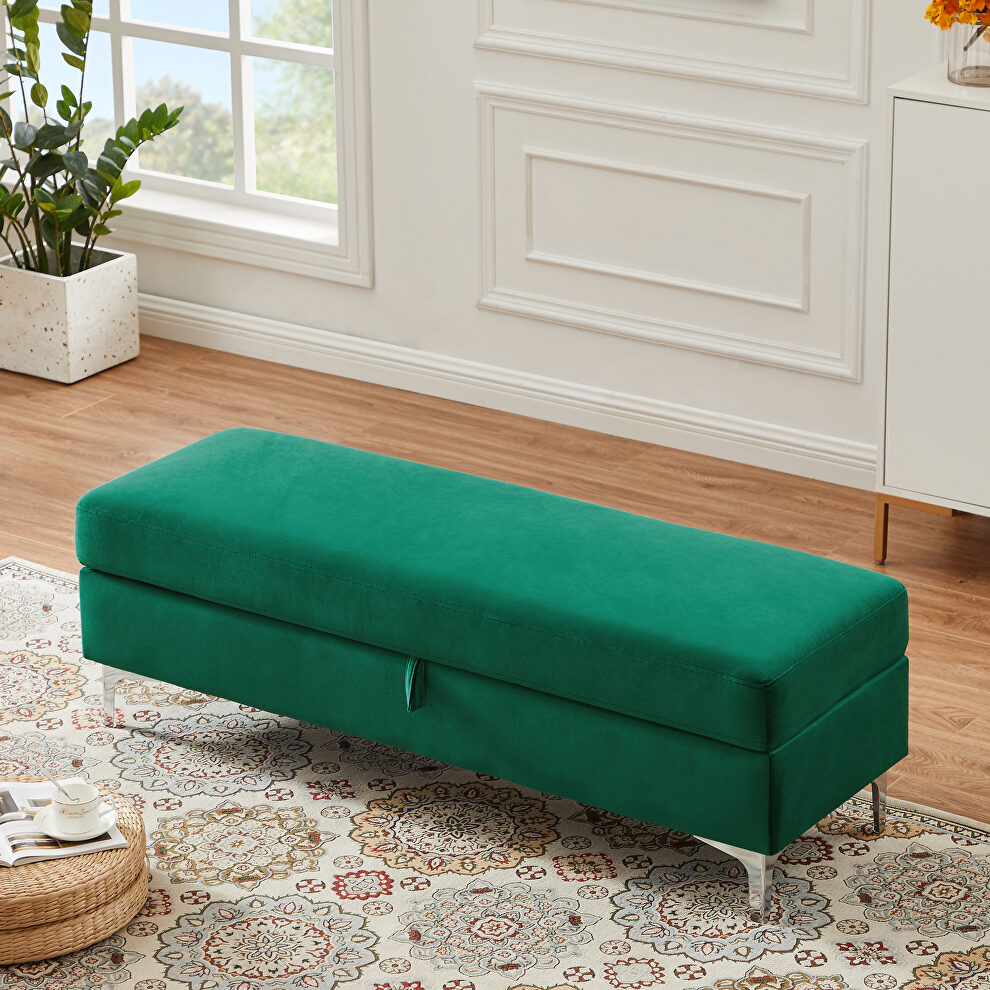 Dark green velvet upholstery leisure stool by La Spezia