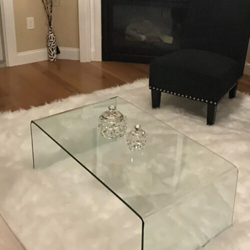Tempered clear glass coffee table for living room by La Spezia