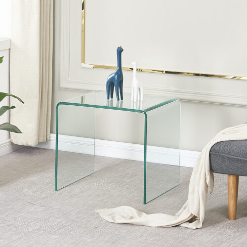 Tempered glass end table small coffee table by La Spezia