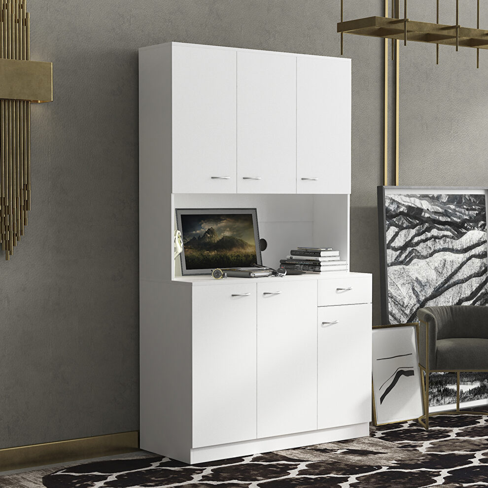 Tall wardrobe with 6-doors in white by La Spezia