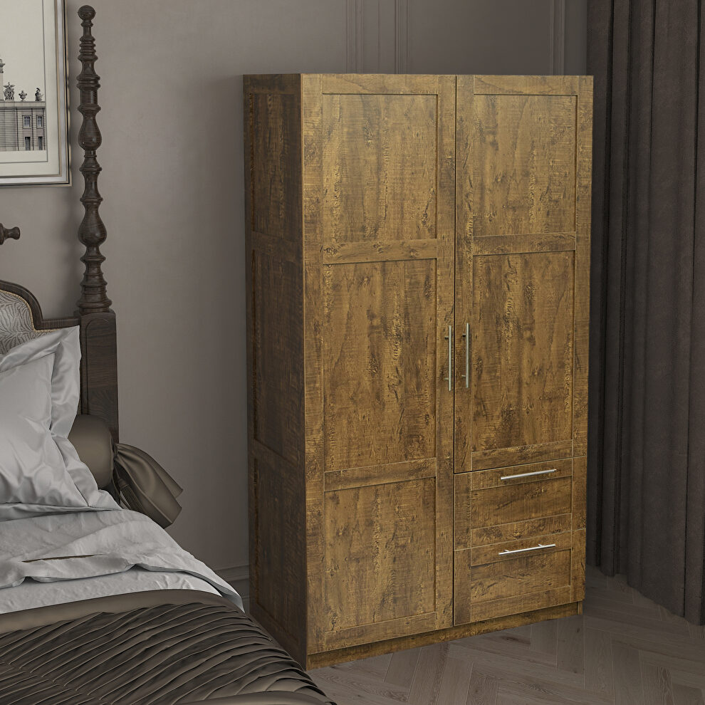 Modern look high wardrobe with 2 doors in walnut by La Spezia